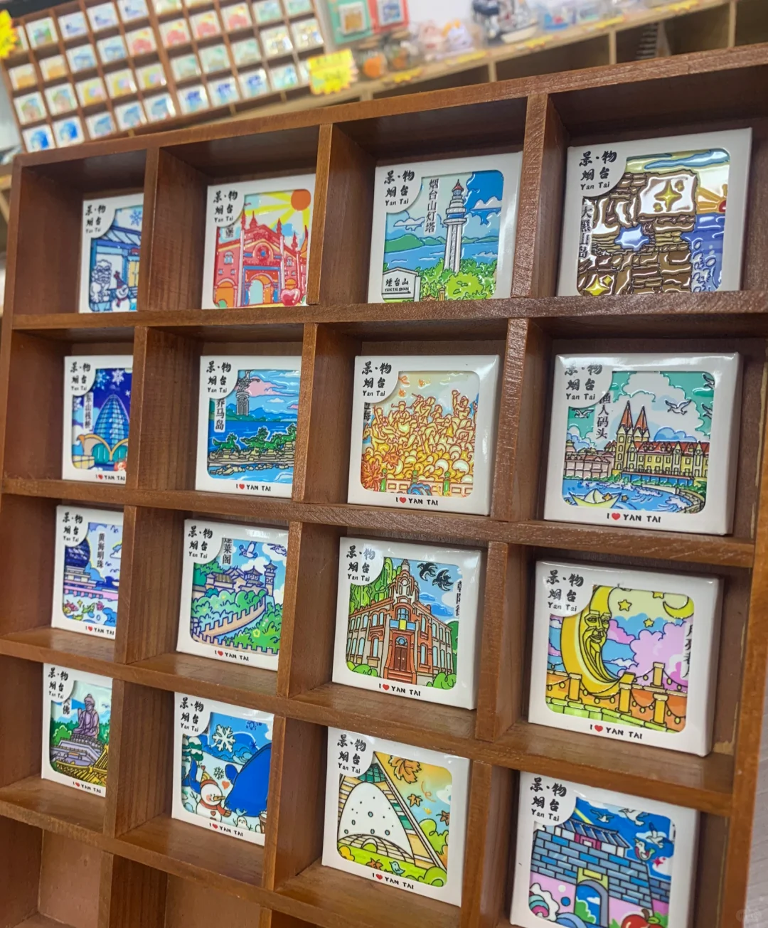 美到不想回家的“烟台十六景”陶瓷浮雕冰箱贴