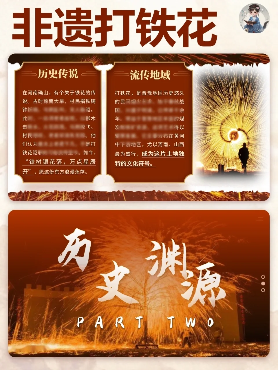 热点?非遗打铁花ppt被老师夸啦✨