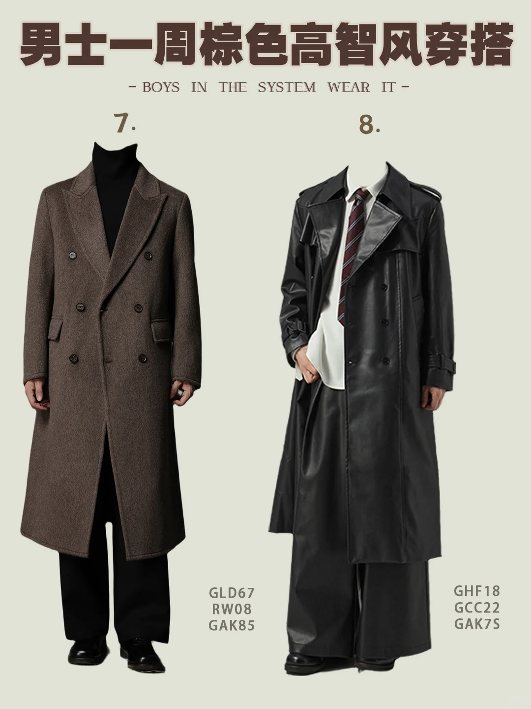 男生秋冬琥珀流光系高智风穿搭|秒变男神