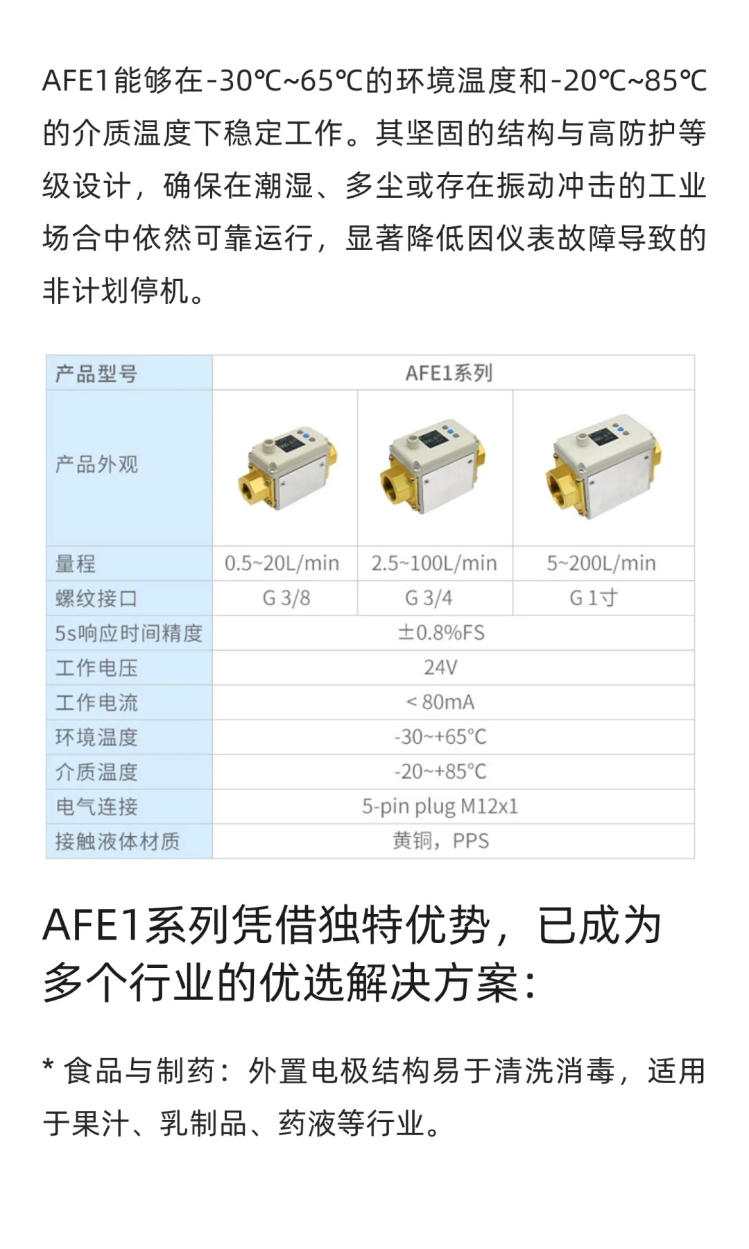 核心免维护，测量更长久！AFE1电磁流量计为
