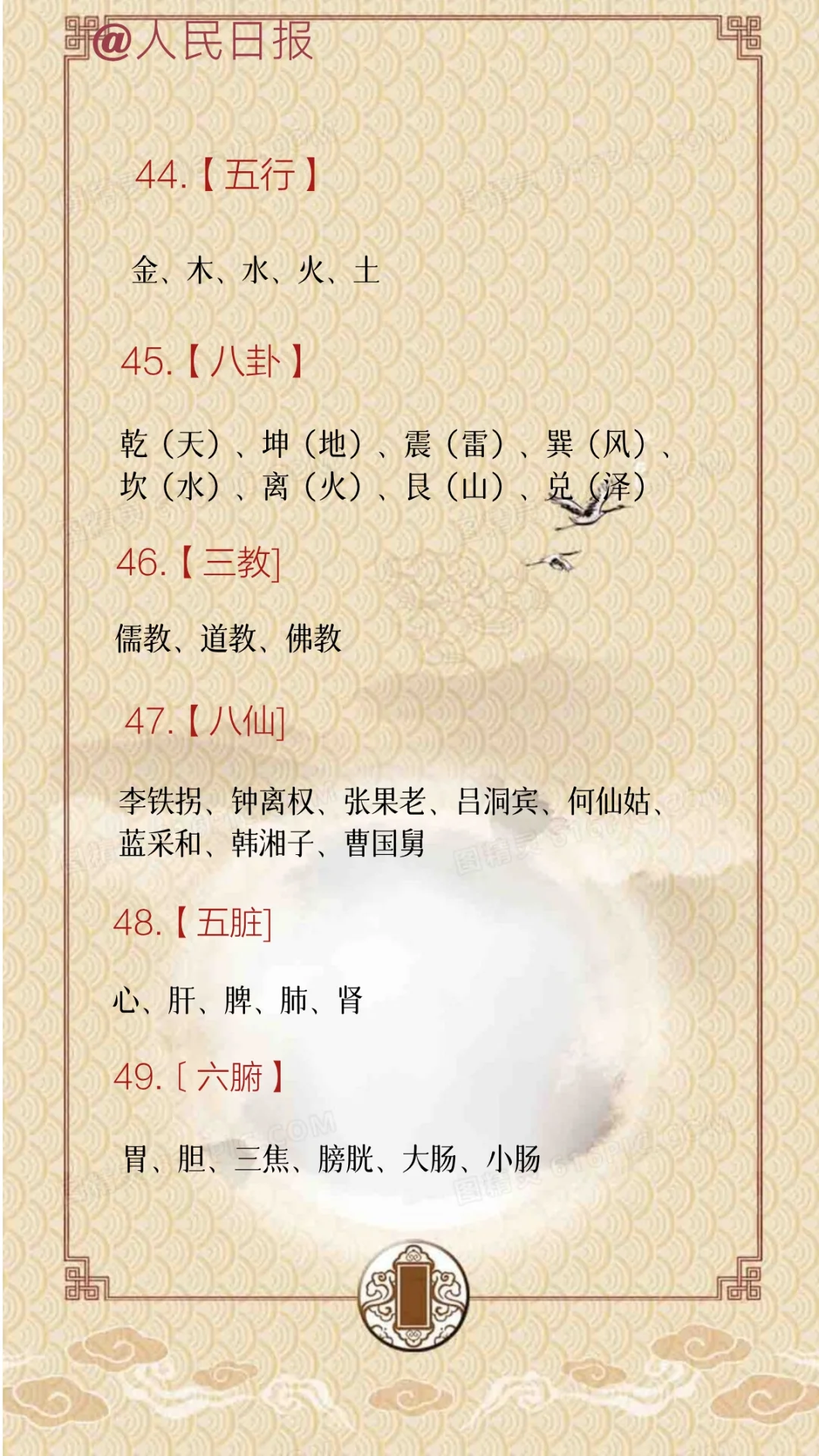 人民日报/55个中国文化常识，收藏慢慢看