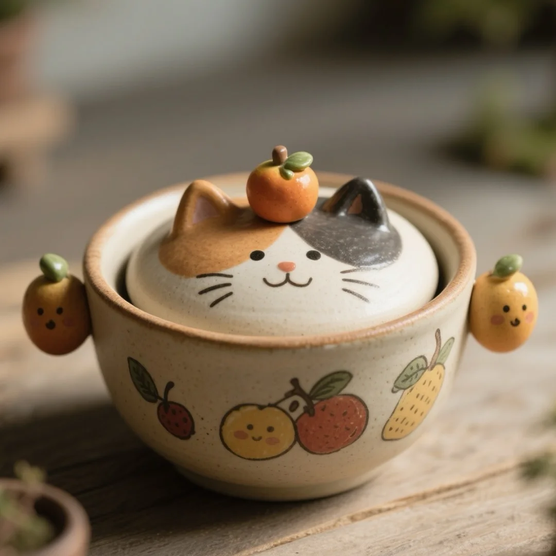 发现一只超可爱的猫咪泡面碗～