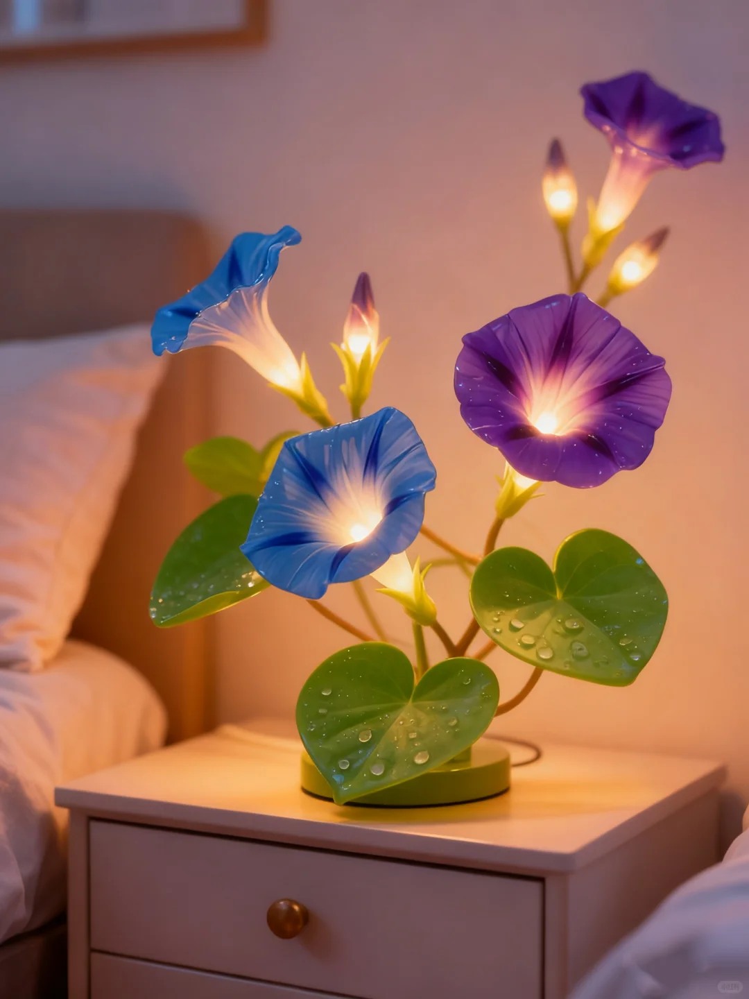 一组树脂牵牛花台灯，究竟谁会喜欢这种调调