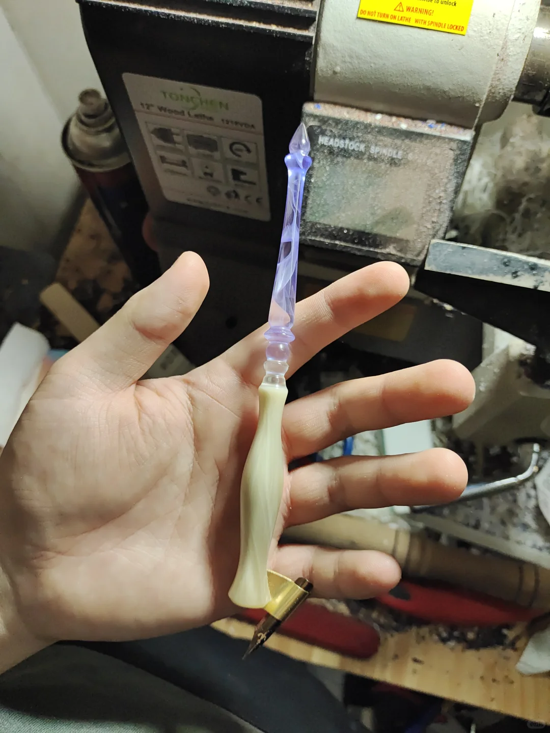 白牛角×树脂拼接蘸水笔