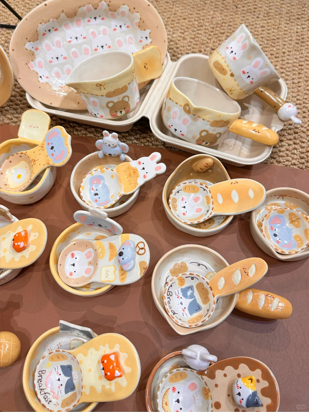 ?面包系列???小动物豆勺豆碟来啦