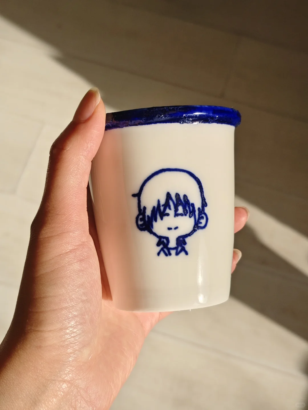 青花陶瓷杯烧出来咯