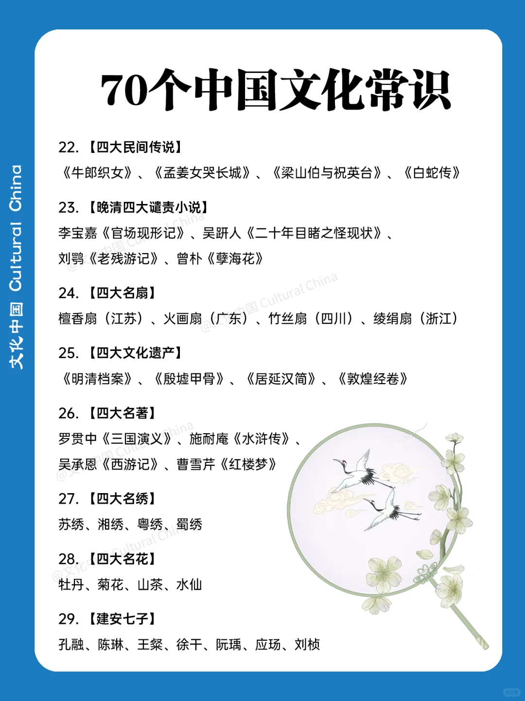 70个中国文化常识,你了解多少?