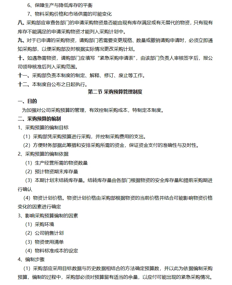 刚挖来的采购总监，整理的这套采购管理制度