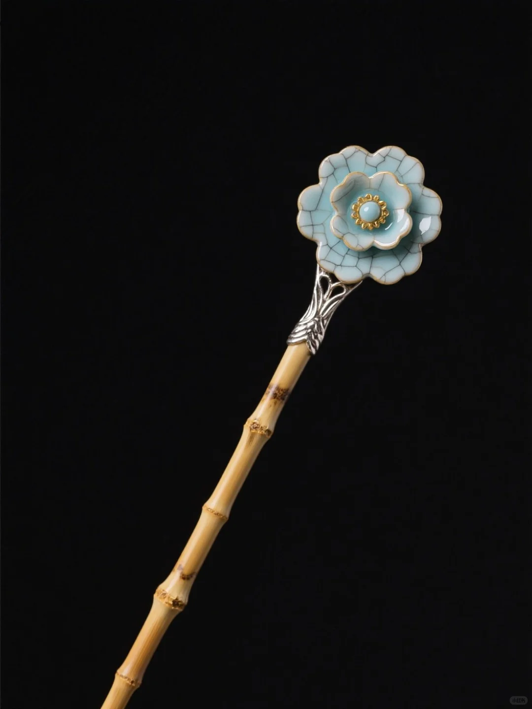 竹影花韵·陶瓷发簪