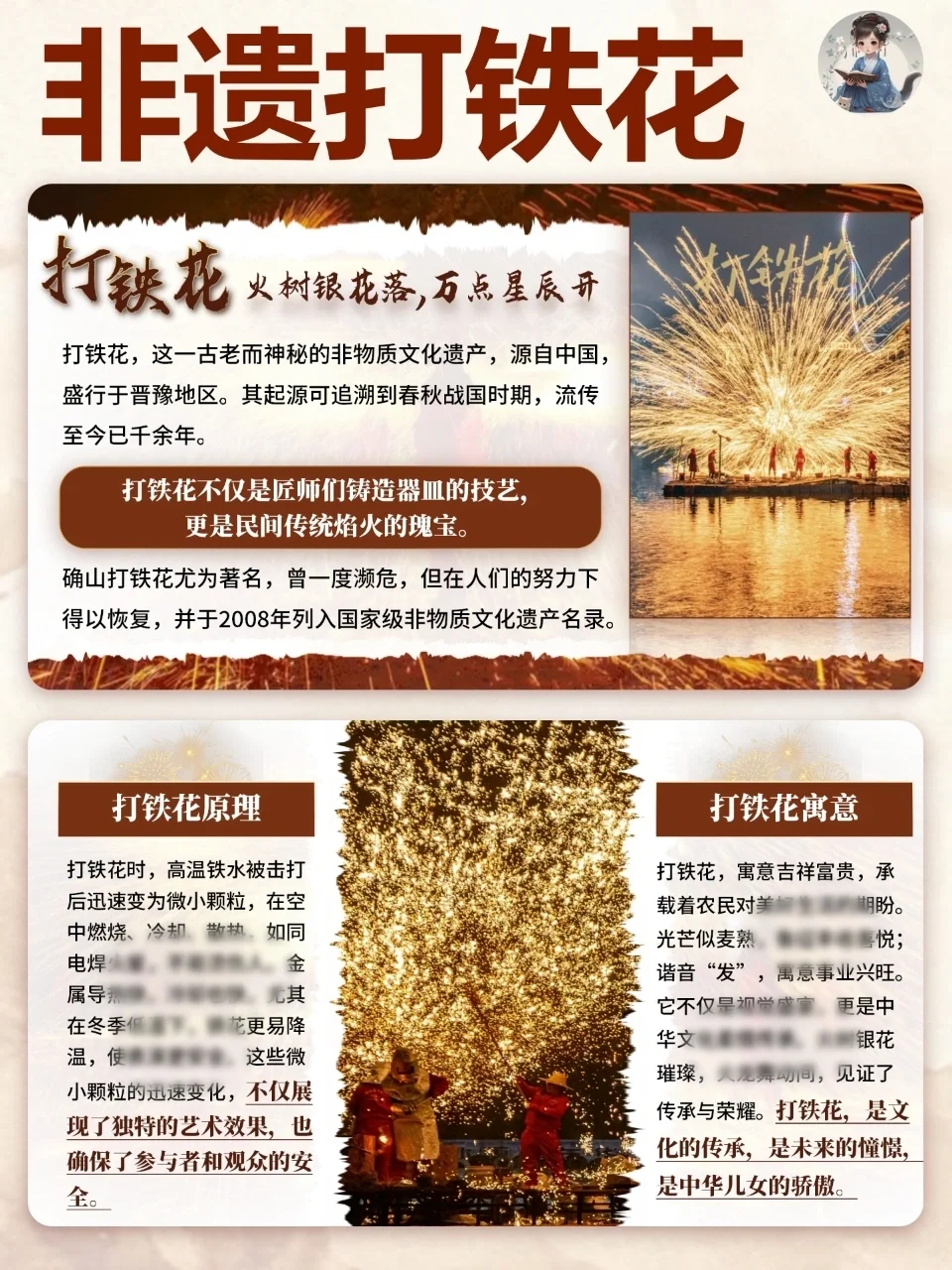 热点?非遗打铁花ppt被老师夸啦✨