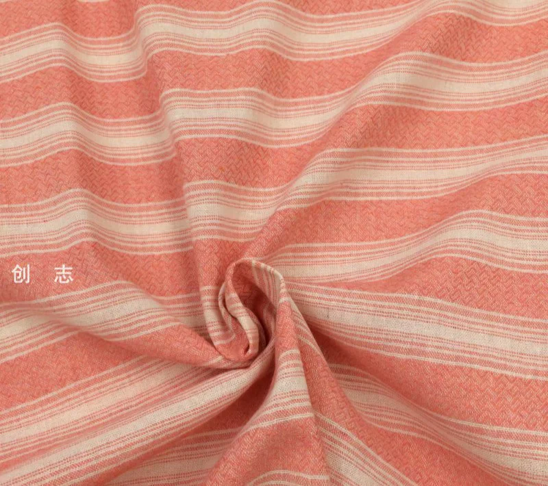 20031 色织提花波浪纹横条提花面料春夏秋休