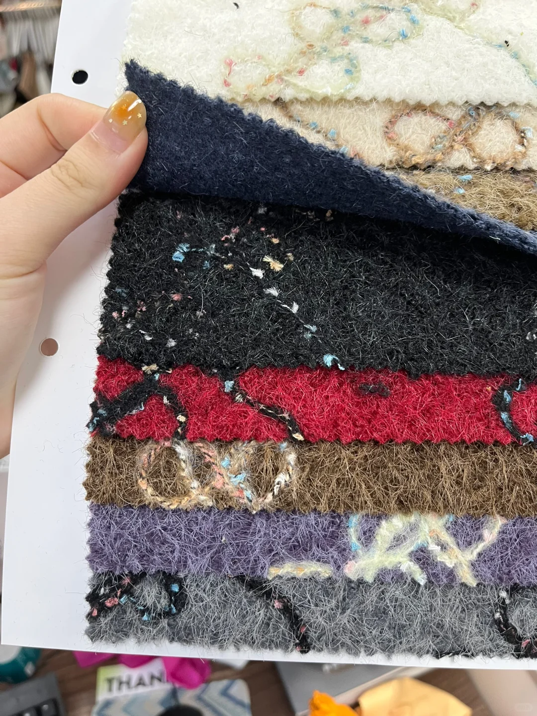 公主风秋冬穿搭布料｜单面羊毛重工艺布料