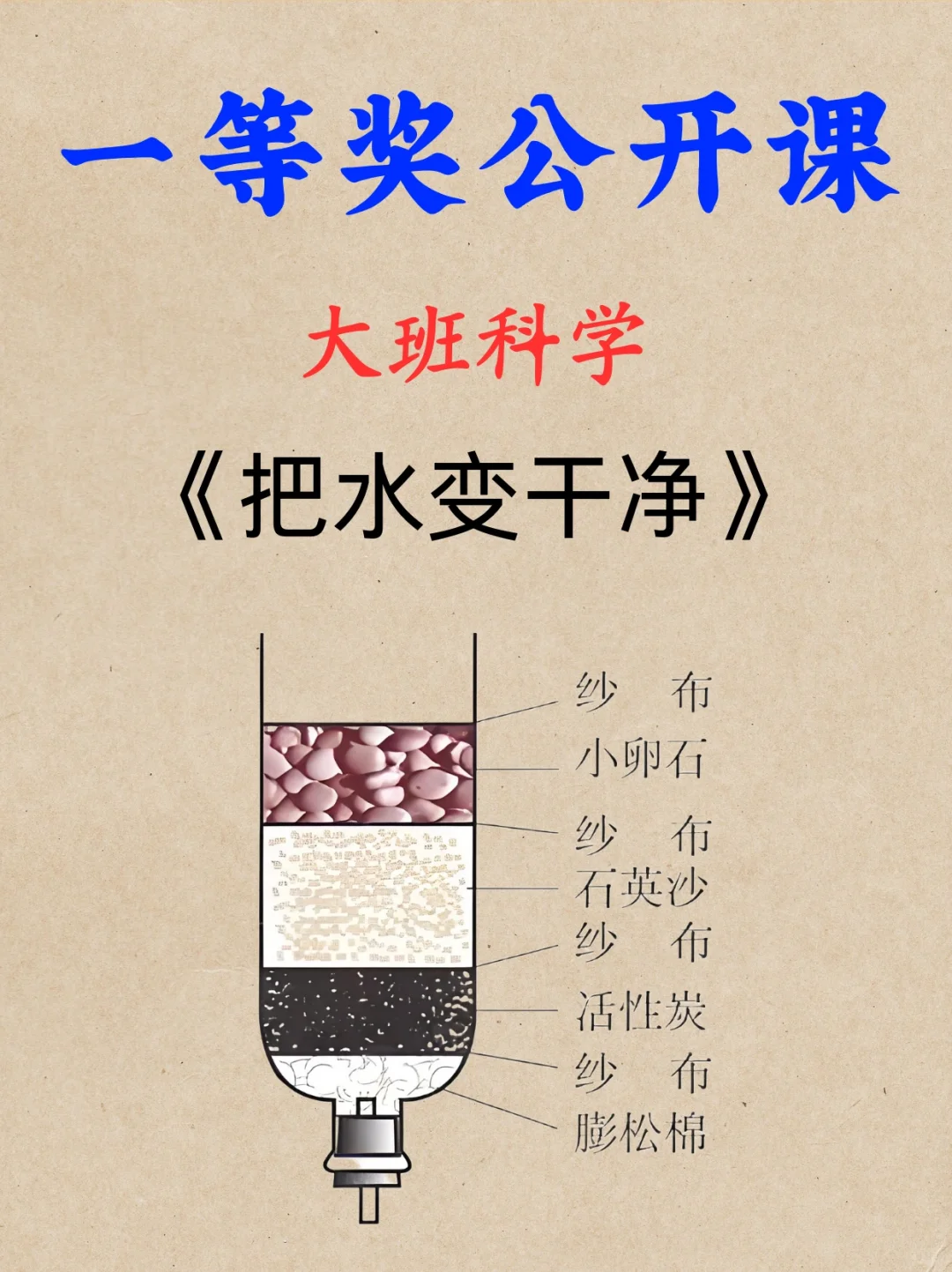 幼儿园公开课?大班科学《把水变干净》