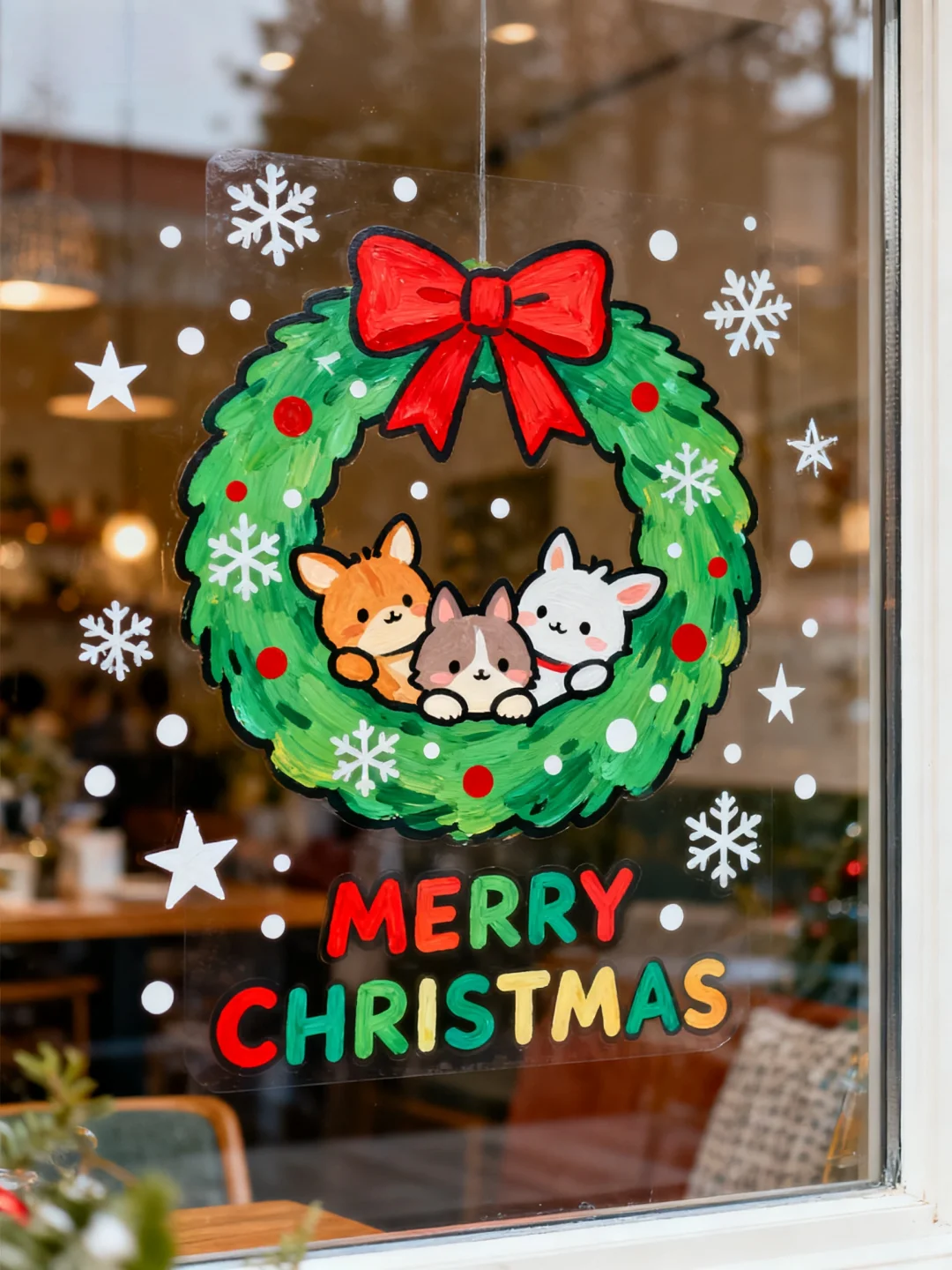 圣诞氛围感拉满?玻璃贴纸太绝啦??