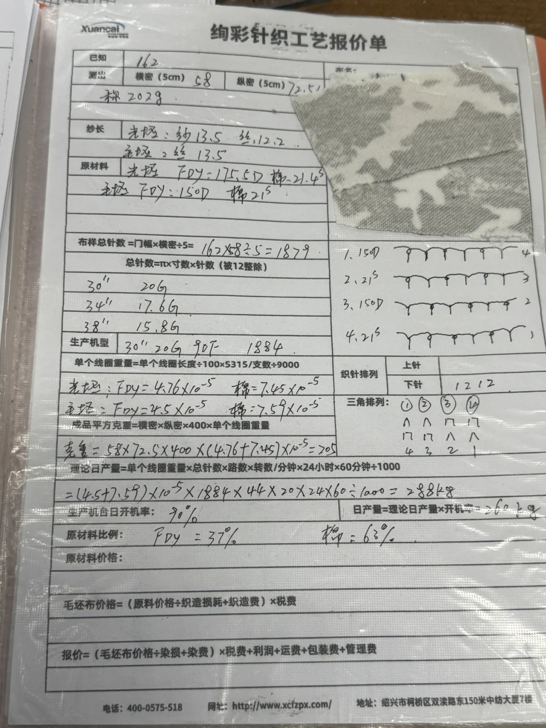 码住?找不到比这更全的面料分析工艺单了！
