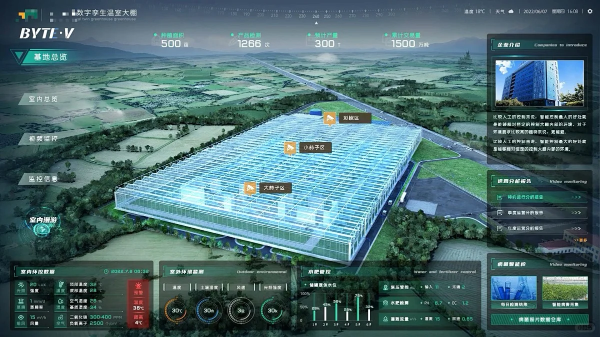 智慧养殖农业监控可视化大屏，是农民