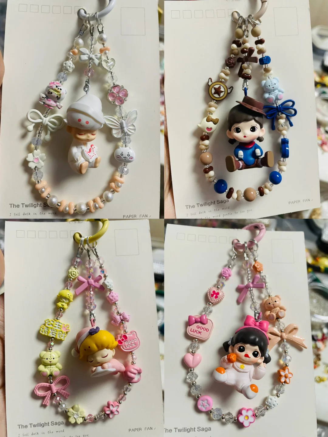 合金萌粒手机链批发客定分享