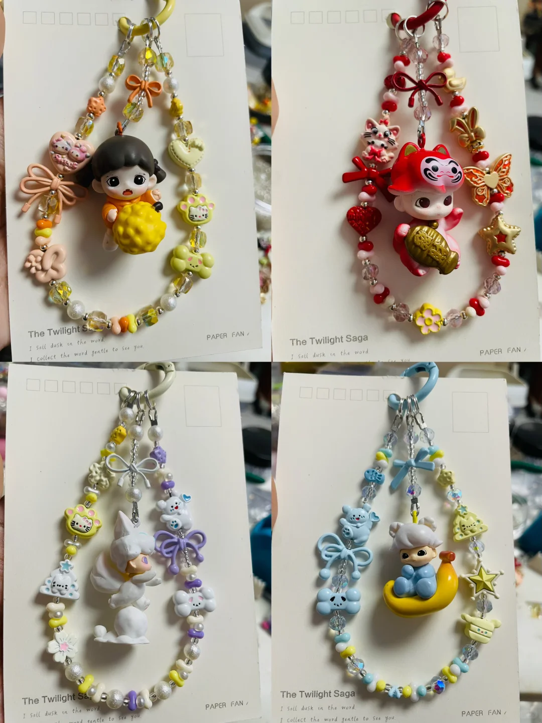 合金萌粒手机链批发客定分享