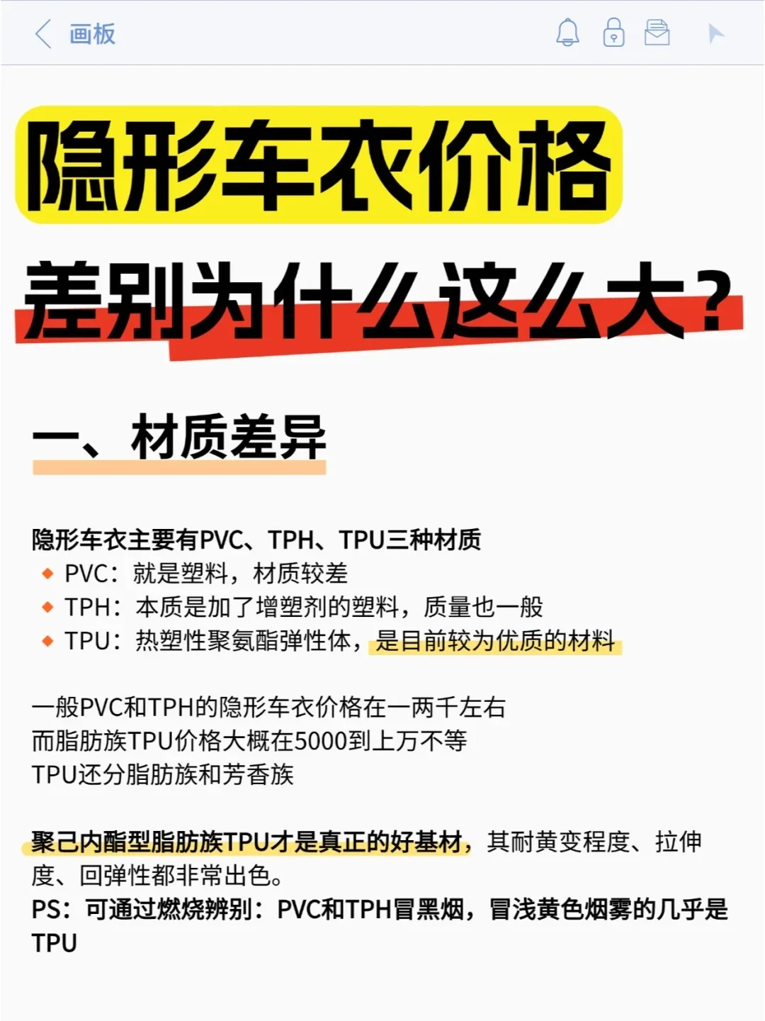 隐形车衣价格的差别的原因是什么？