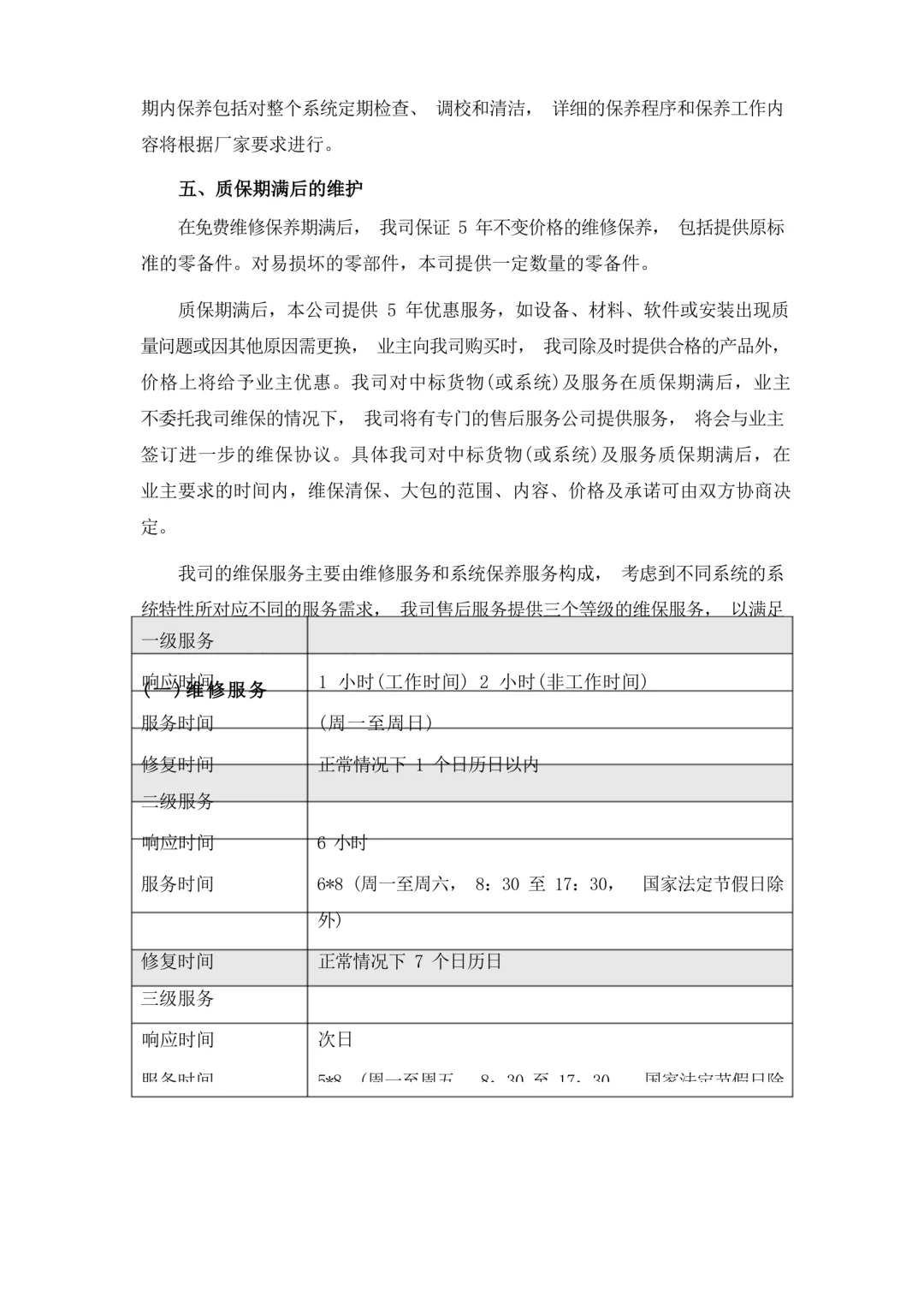 设备、软件系统运维服务方案