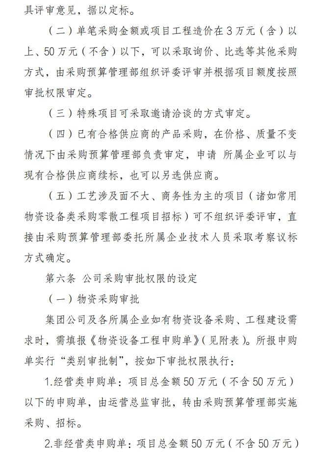 国有企业采购管理的制度办法！6份资料