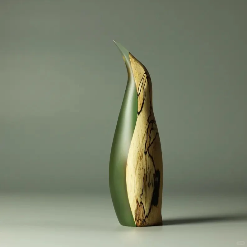 树脂和实木结合的动作雕塑