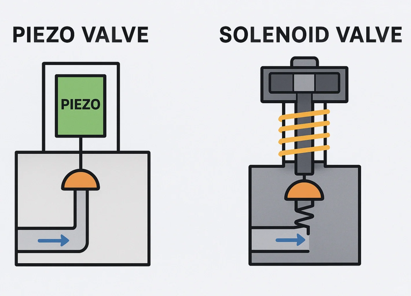 电磁阀和压电阀在MFC应用中的区别