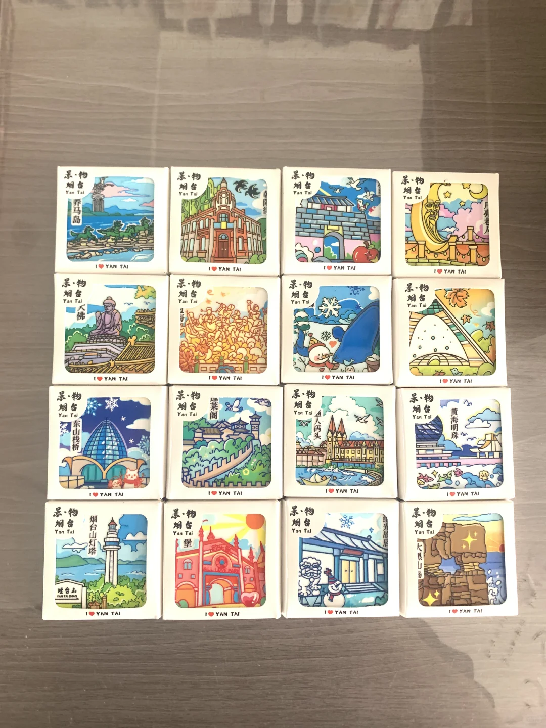 美到不想回家的“烟台十六景”陶瓷浮雕冰箱贴