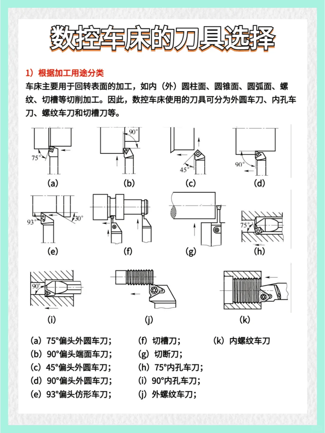 数控机床刀具选择