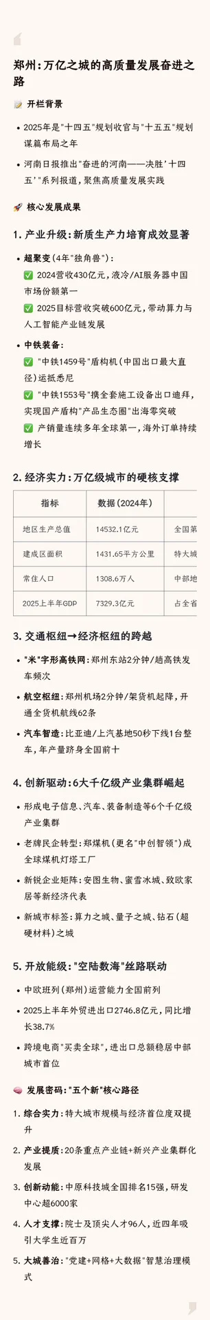 郑州：万亿之城的高质量发展奋进之路