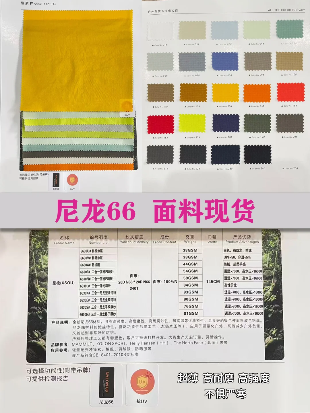 20D超薄尼龙66格子 2025年秋冬爆款面料