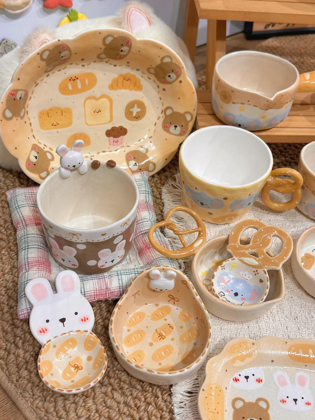 ?面包系列???小动物豆勺豆碟来啦