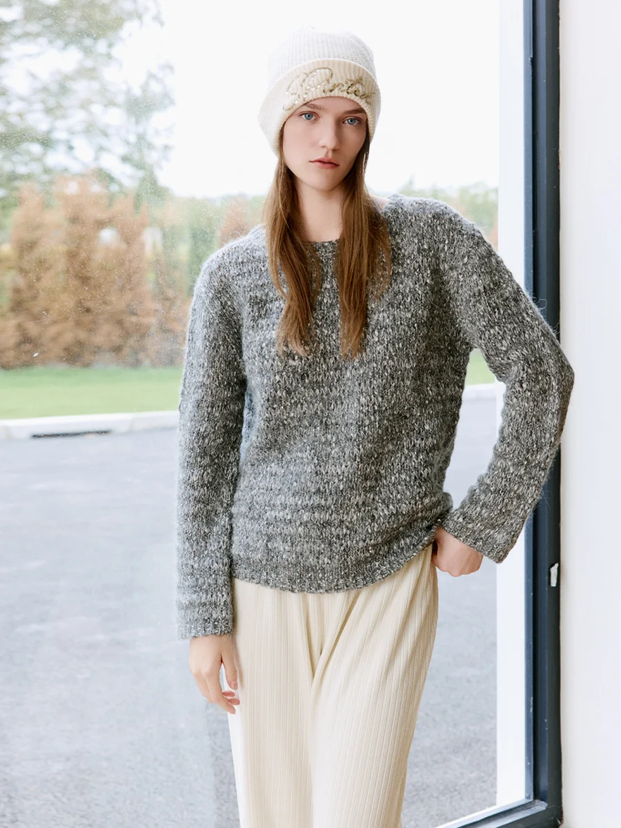 SOV灰芝麻BC老钱风针织衫