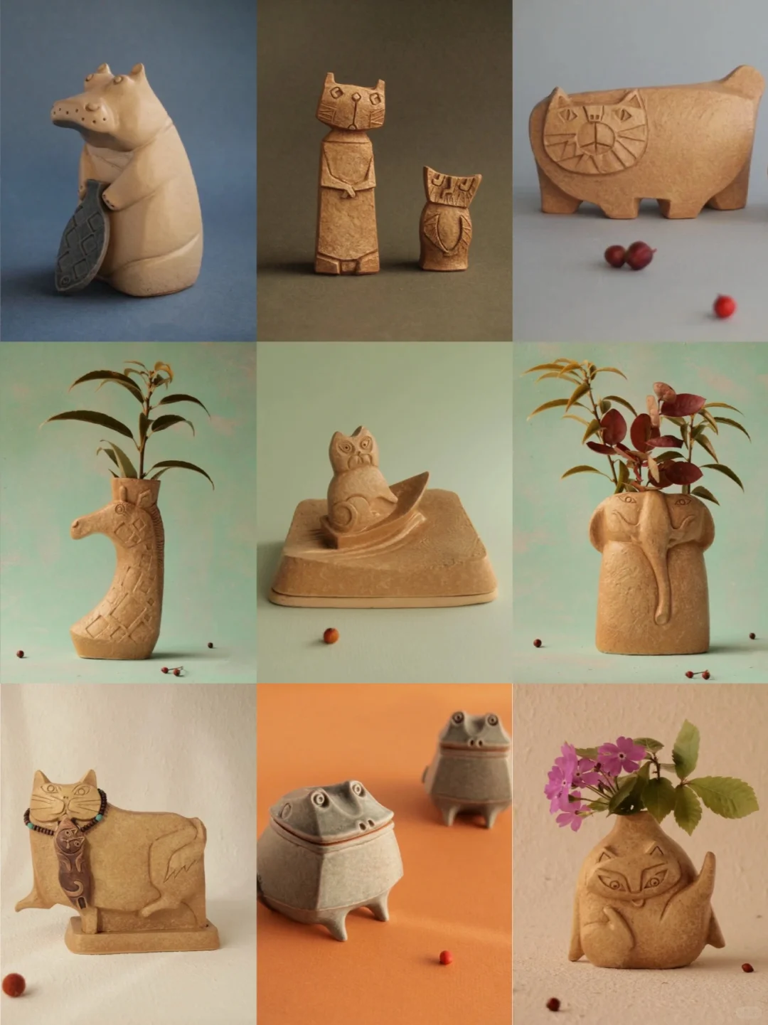 外国艺术家陶艺小动物艺术素材分享