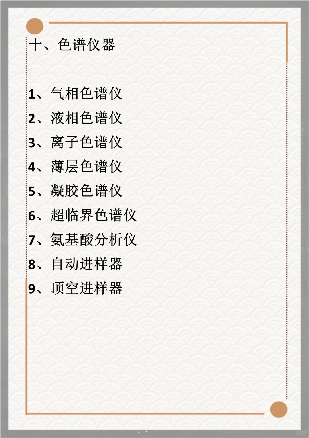 测试分析仪器:13大类，110种分类