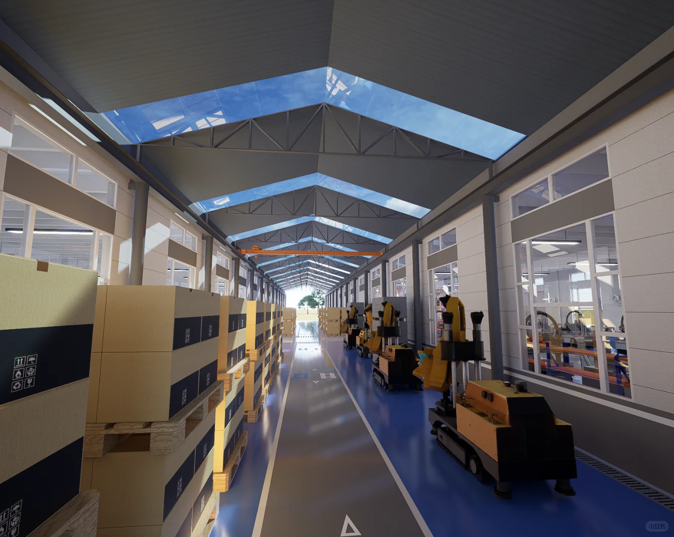 智能机加工车间效果图