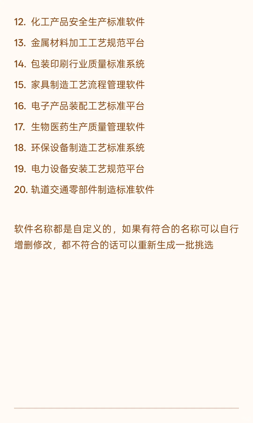 工艺标准领域软件著作权名称