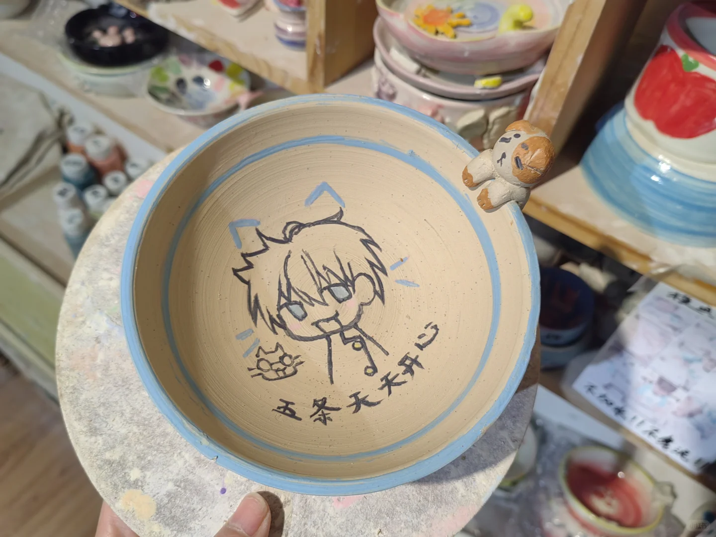 陶艺diy-手绘陶艺碗~