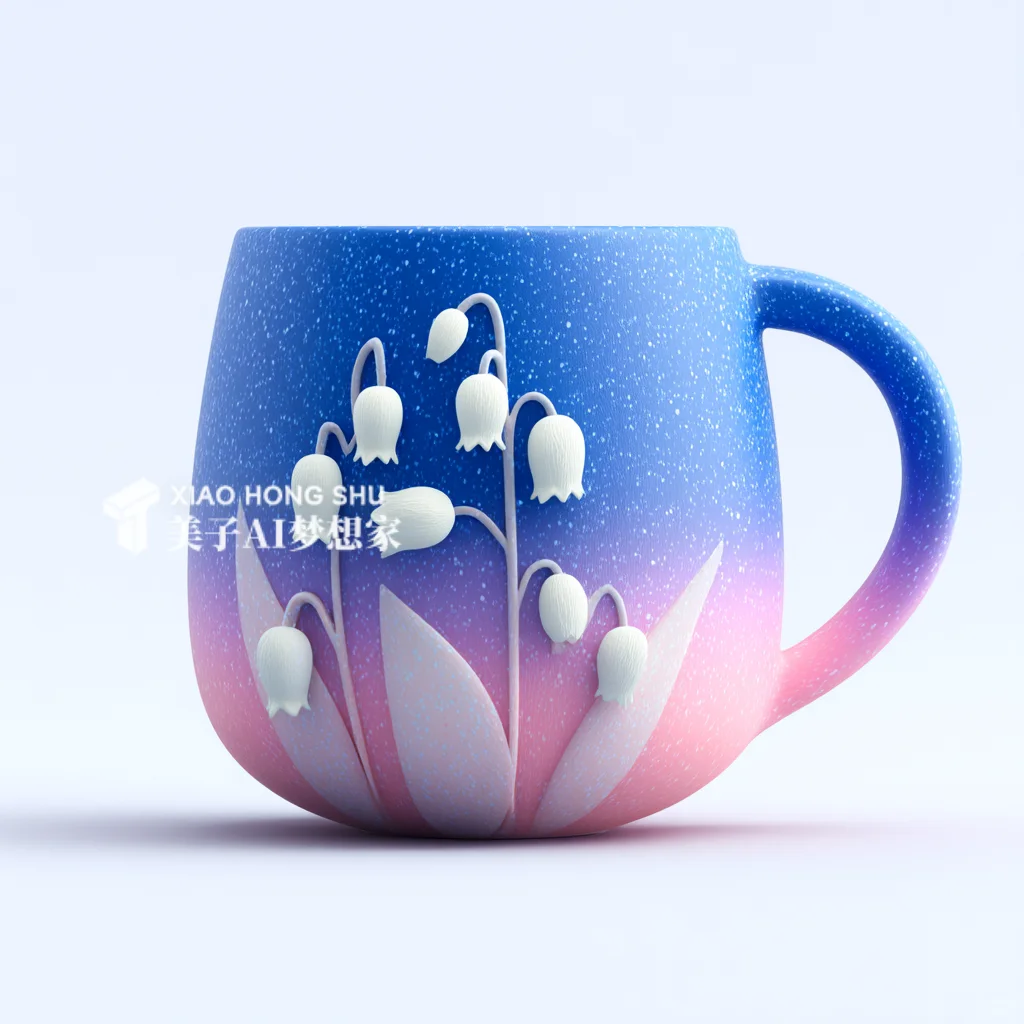 ?AI产品设计1000个?铃兰花开美丽杯子
