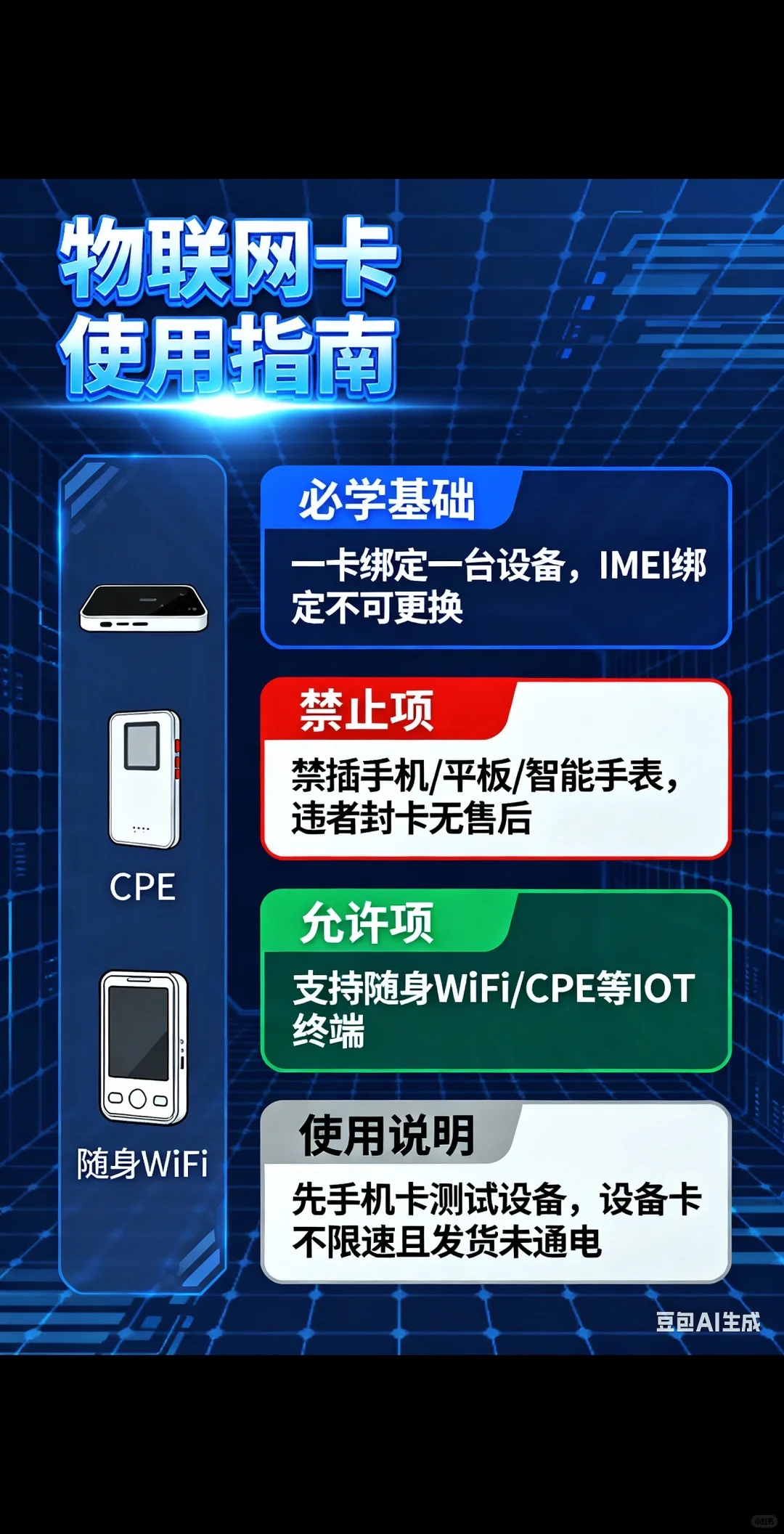 关于物联卡使用规则说明