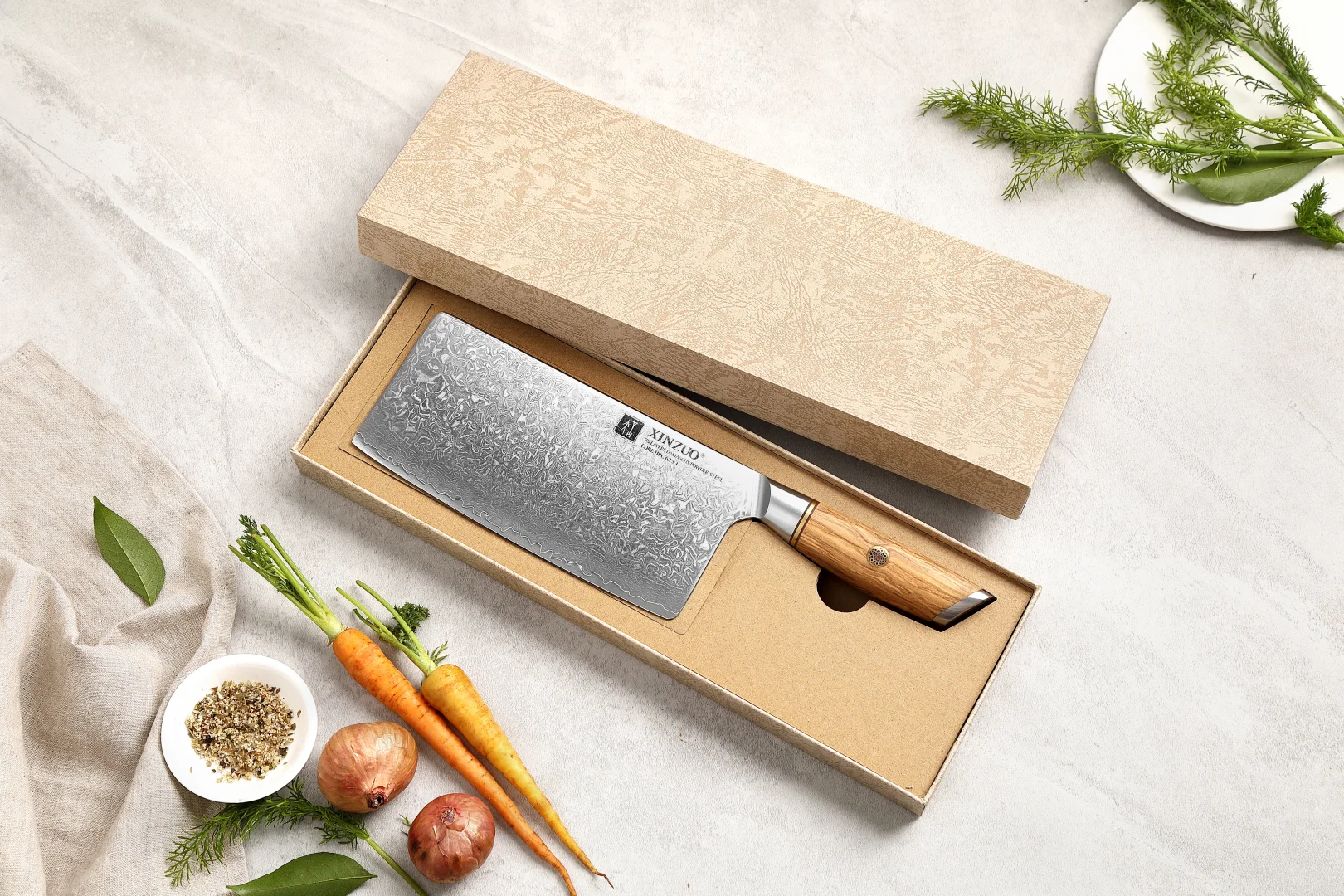 信作岚73层粉末钢中式大菜刀