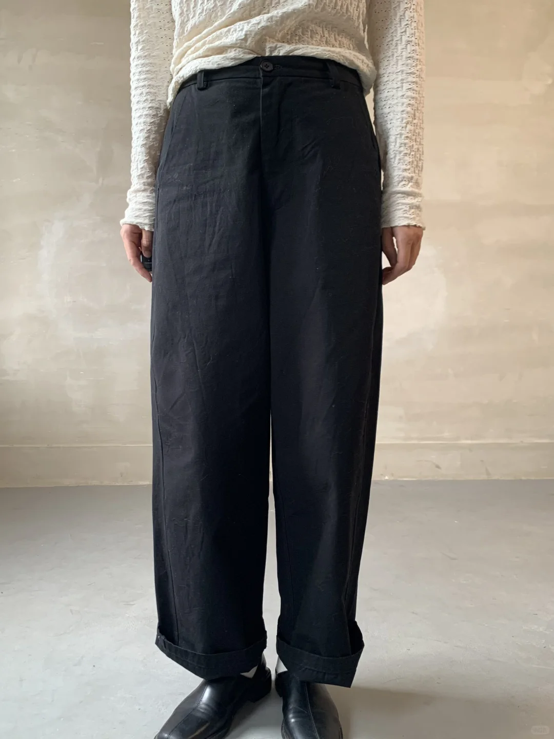 自纺织系列：蕾丝棉直筒裤