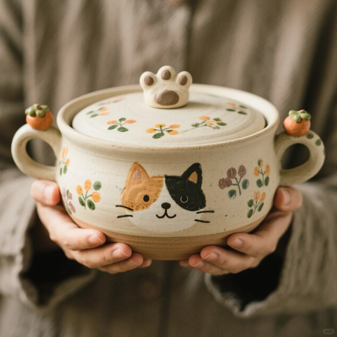 发现一只超可爱的猫咪泡面碗～