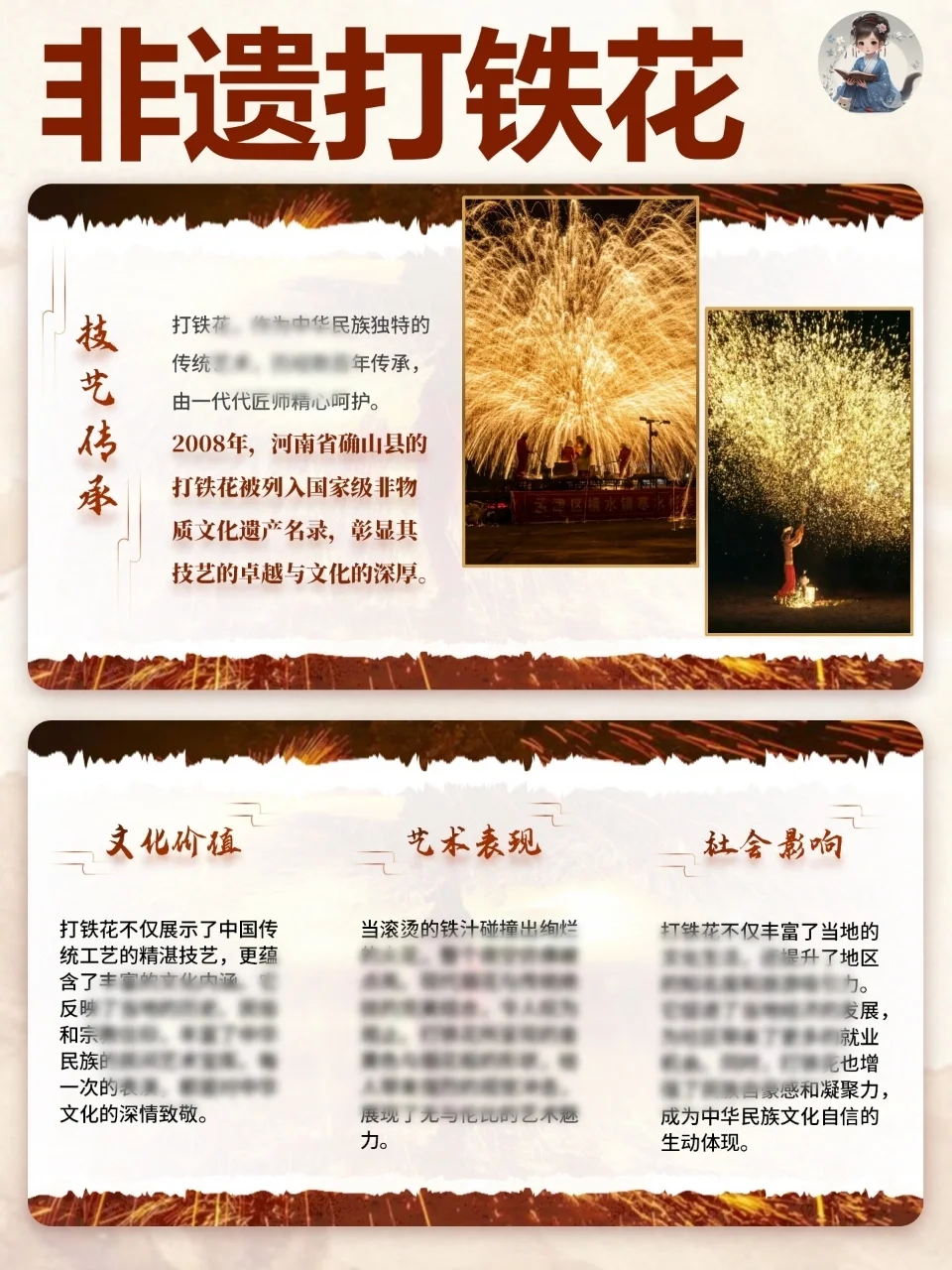 热点?非遗打铁花ppt被老师夸啦✨