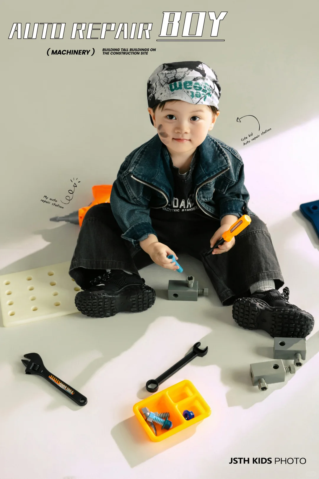 小小汽车修理师?超酷的儿童摄影主题