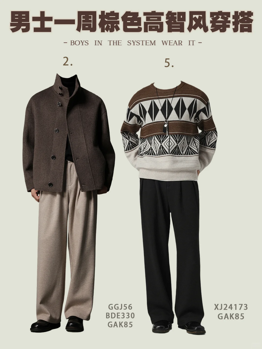 男生秋冬琥珀流光系高智风穿搭|秒变男神