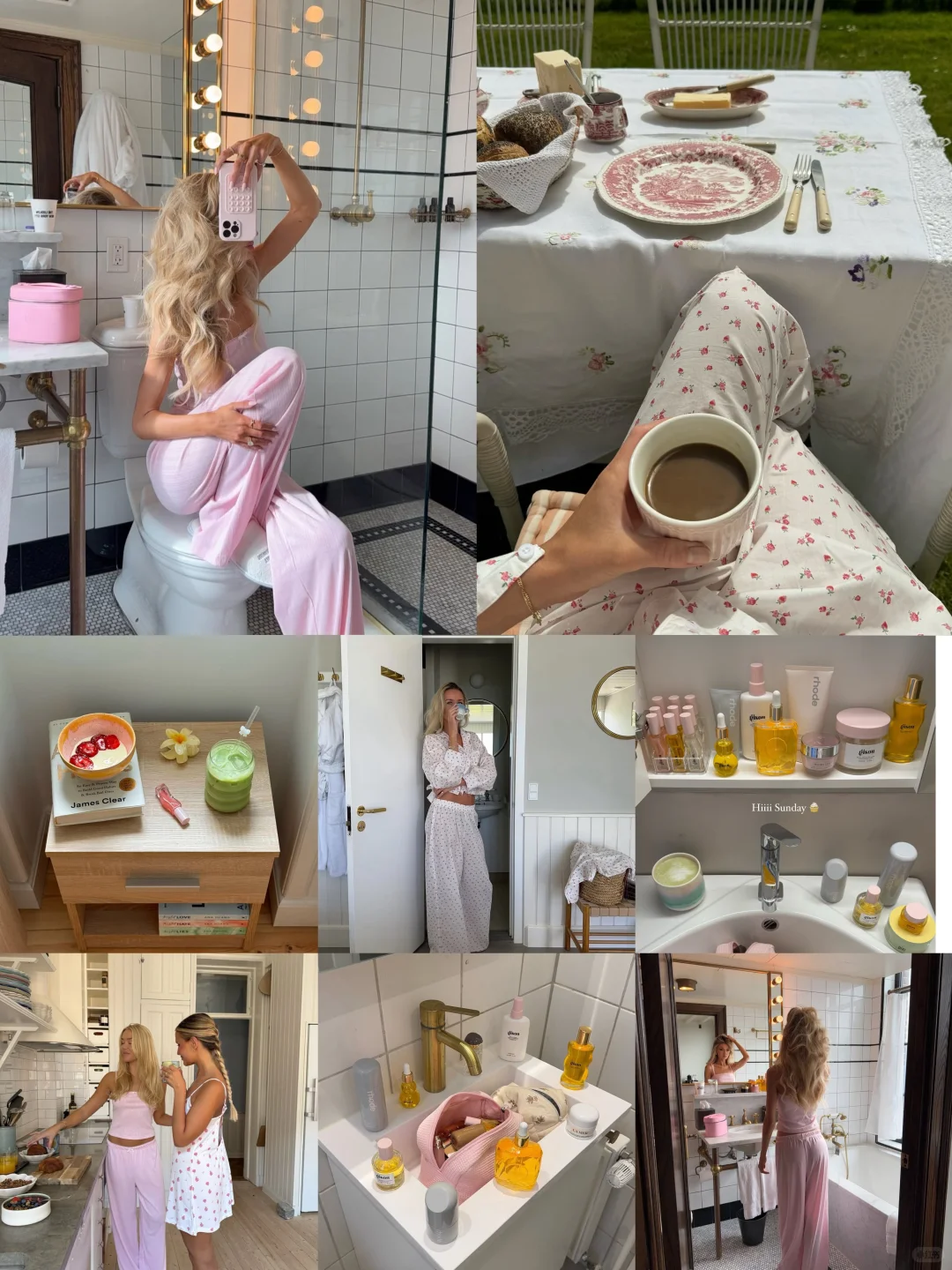 居家日常routine?穿精致的睡衣早餐?护肤