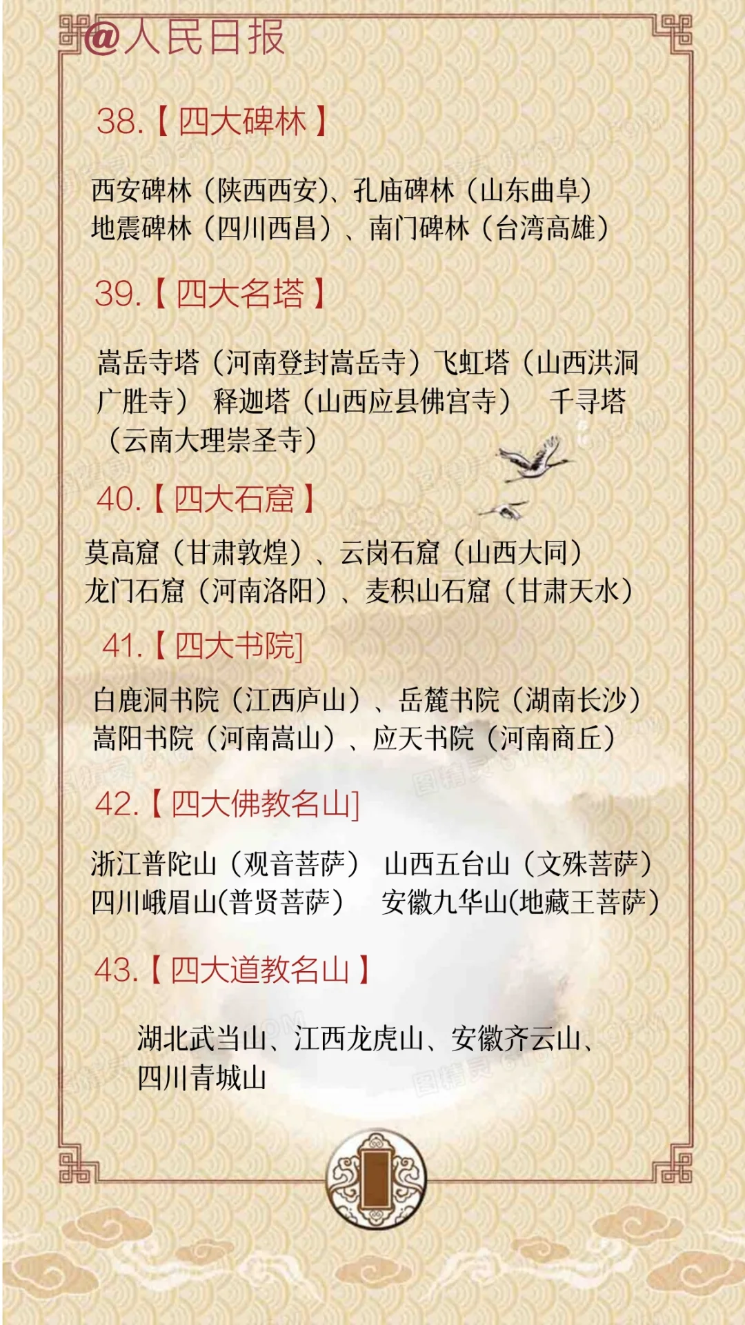 人民日报/55个中国文化常识，收藏慢慢看