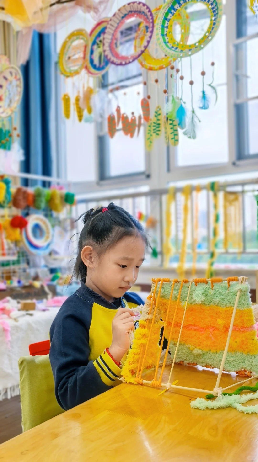 幼儿园秋天环创/毛线创意手工编织帐篷⛺