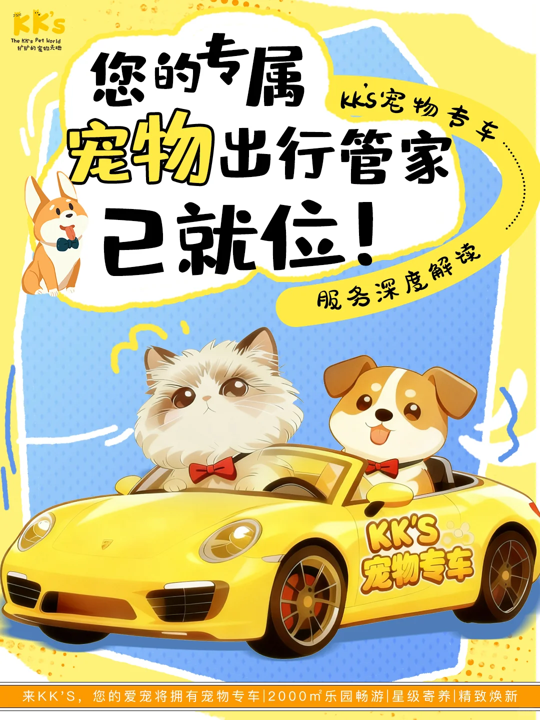 没空带宠物美容？? KK'S宠物专车上门接